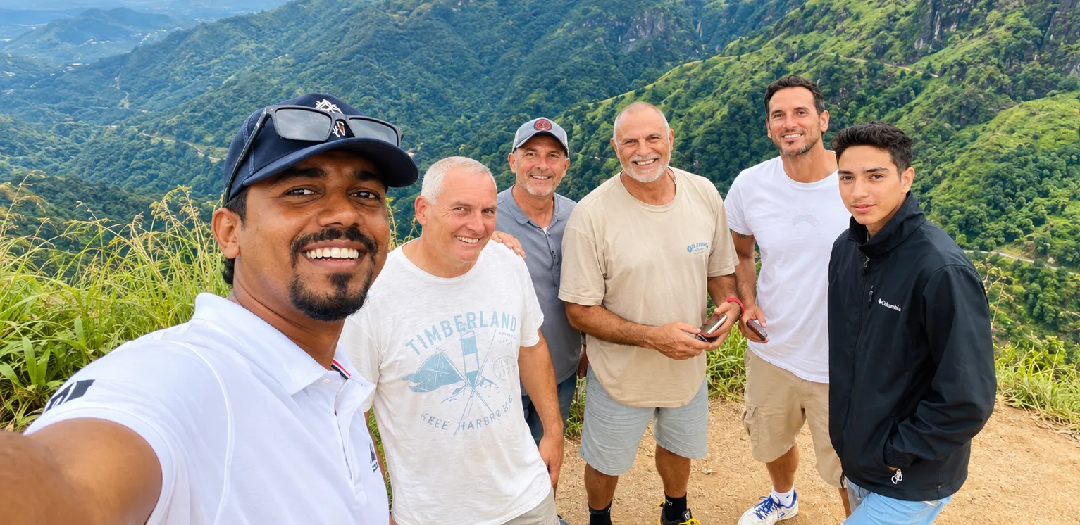Bentota Cabs vehicle and guests on a Sri Lanka tour